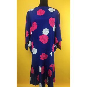 Vtg Femme of Dallas Floral Pleated Bottom Dress